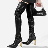 Womens Stretch Over-The-Knee High Heel Boots