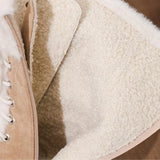Vintage Retro Tan Suede Winter Snow Platform Boots