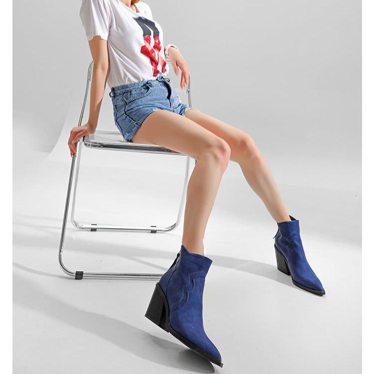 Women's Cowboy ChelseaZipper Ankle Short Boots