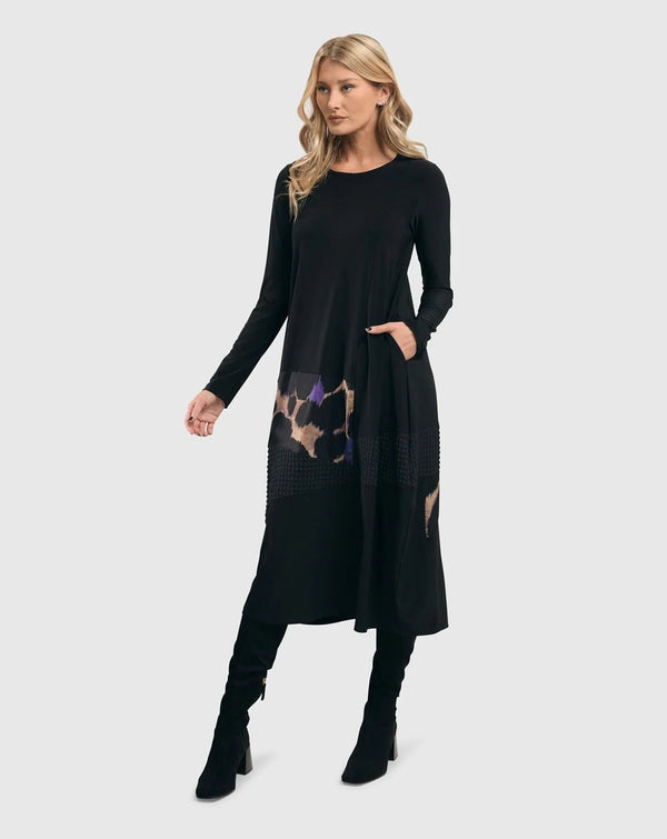 Amethyst Mix Media Cocoon Dress, Multi