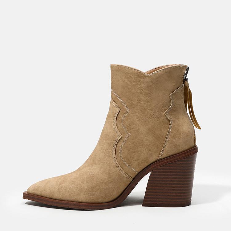 Women's Cowboy ChelseaZipper Ankle Short Boots