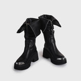 Women's Punk Style Combat Platform Front Zipper Boots