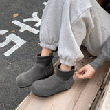 Women’s Cow Suede Ankle Boots – Casual Flat Comfortable Style