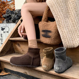 Women’s Cow Suede Ankle Boots – Casual Flat Comfortable Style