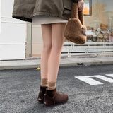 Women’s Cow Suede Ankle Boots – Casual Flat Comfortable Style