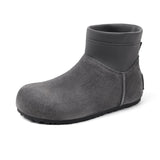 Women’s Cow Suede Ankle Boots – Casual Flat Comfortable Style