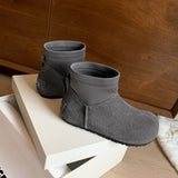 Women’s Cow Suede Ankle Boots – Casual Flat Comfortable Style