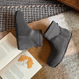 Women’s Cow Suede Ankle Boots – Casual Flat Comfortable Style