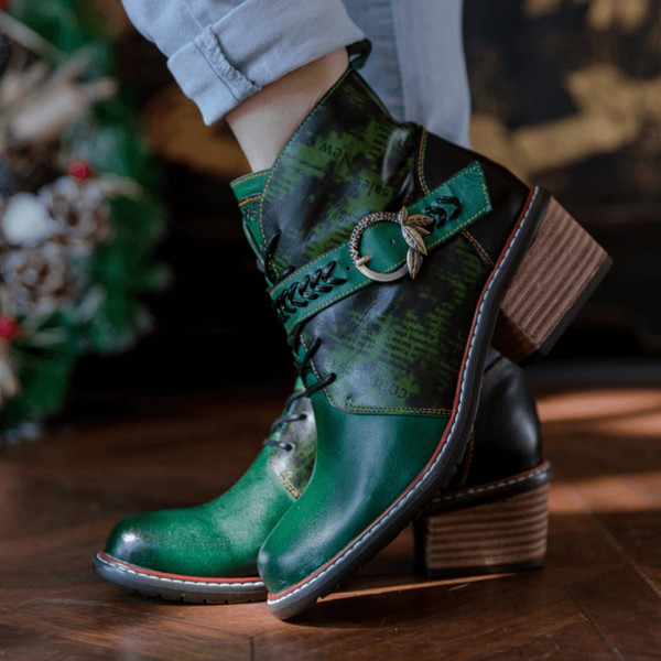 Womens British Racing Leather Ankle Boot