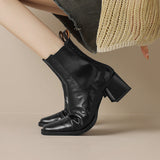 Womens Leather Heeled Chelsea Boot