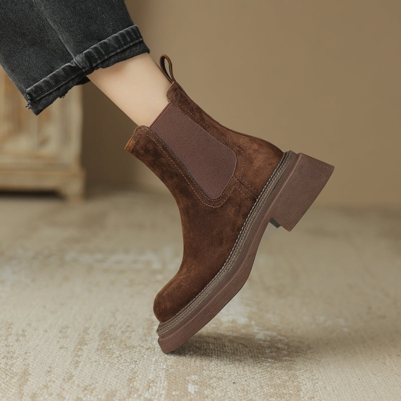 Women’s Handmade Sheepsuede Chelsea Boots – Vintage Ankle Style