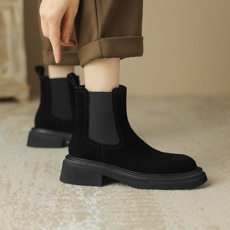 Women’s Handmade Sheepsuede Chelsea Boots – Vintage Ankle Style