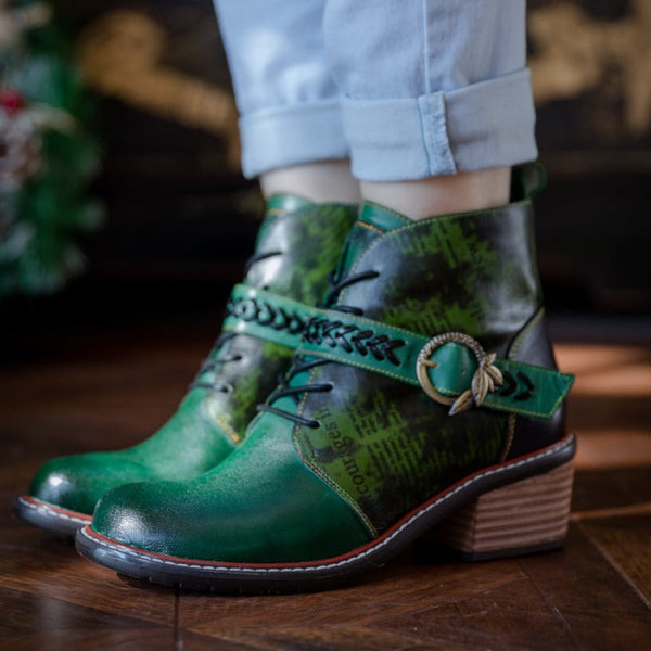 Womens British Racing Leather Ankle Boot