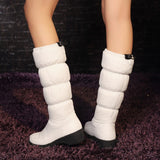 Water-proof Antiskid Knee High Snow Boots Wedge Heels for Woman