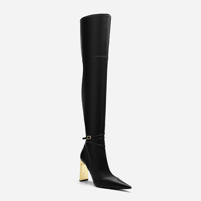 Womens Stretch Over-The-Knee High Heel Boots