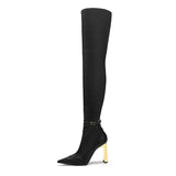 Womens Stretch Over-The-Knee High Heel Boots