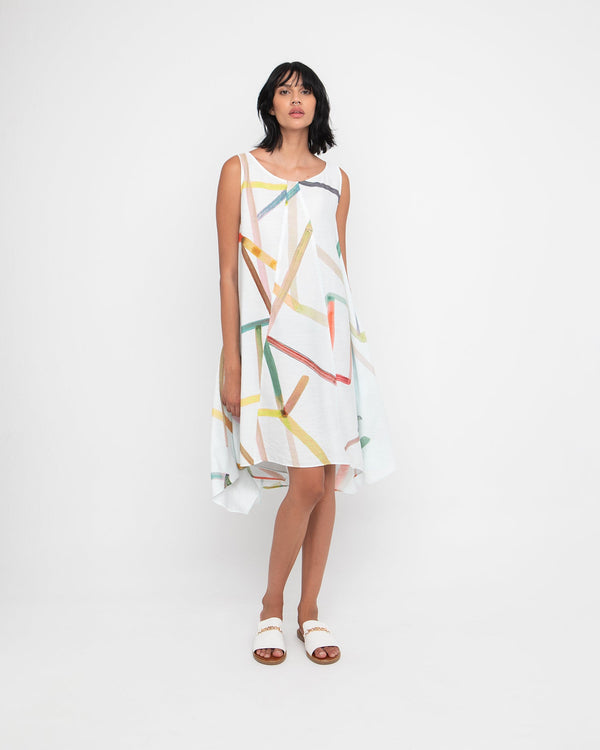 Ozai N Ku Sticks Dress, Trip White