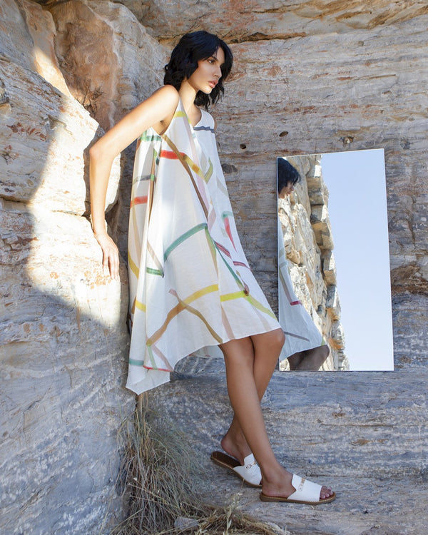 Ozai N Ku Sticks Dress, Trip White