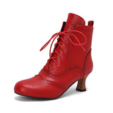 Women's Victorian-Style Lace-Up Ankle Zip Boots