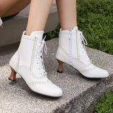 Women's Victorian-Style Lace-Up Ankle Zip Boots
