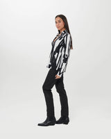 Cyber V-Neck Pullover Top, Brush