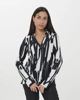 Cyber V-Neck Pullover Top, Brush