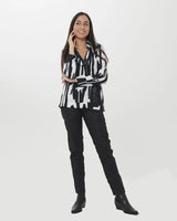 Cyber V-Neck Pullover Top, Brush