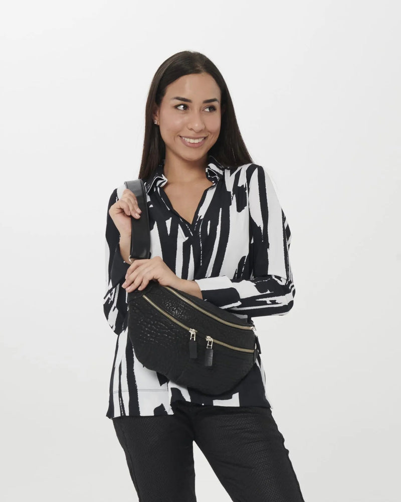 Cyber V-Neck Pullover Top, Brush