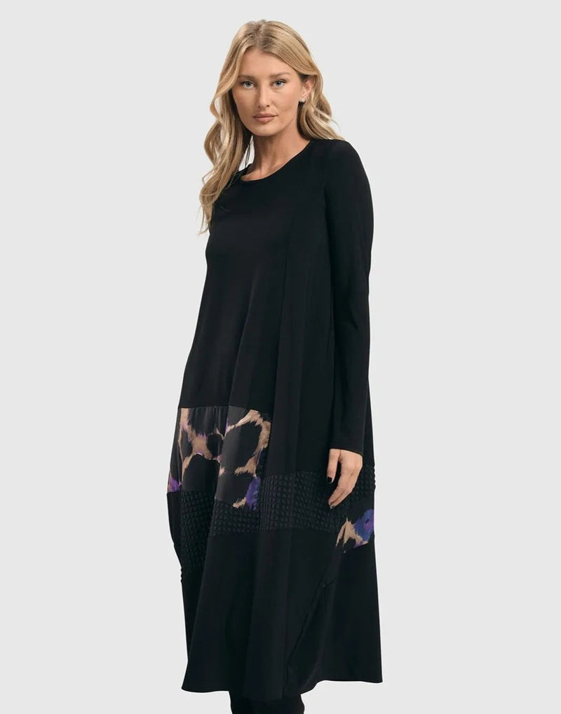 Amethyst Mix Media Cocoon Dress, Multi