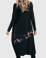 Amethyst Mix Media Cocoon Dress, Multi