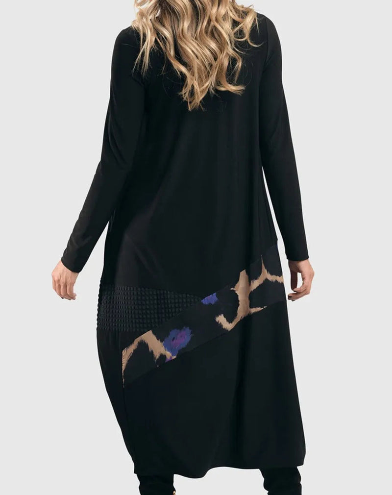 Amethyst Mix Media Cocoon Dress, Multi