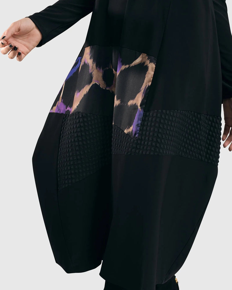 Amethyst Mix Media Cocoon Dress, Multi