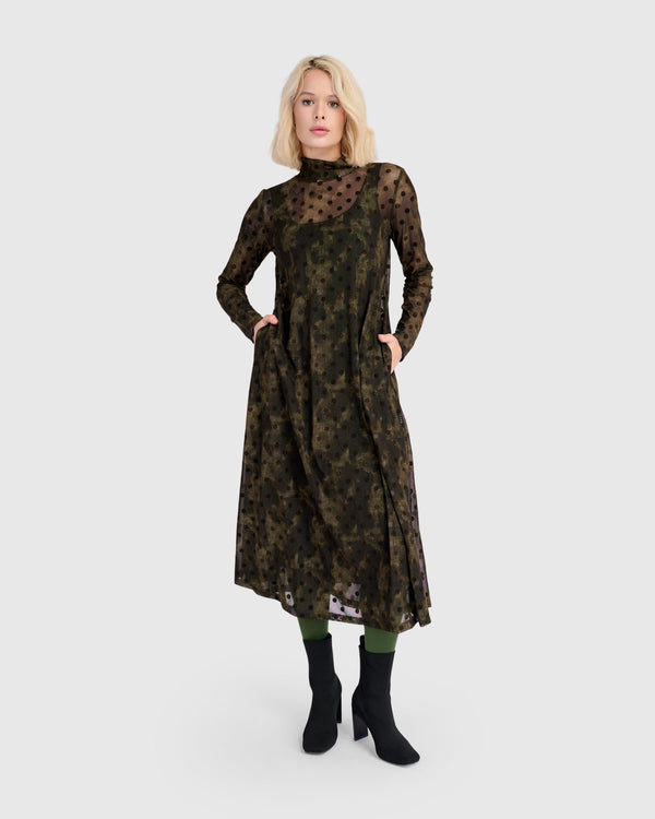 Bosquet A-line Dress, Antique