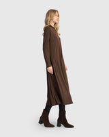 Essential Slinky A-line Dress, Sepia