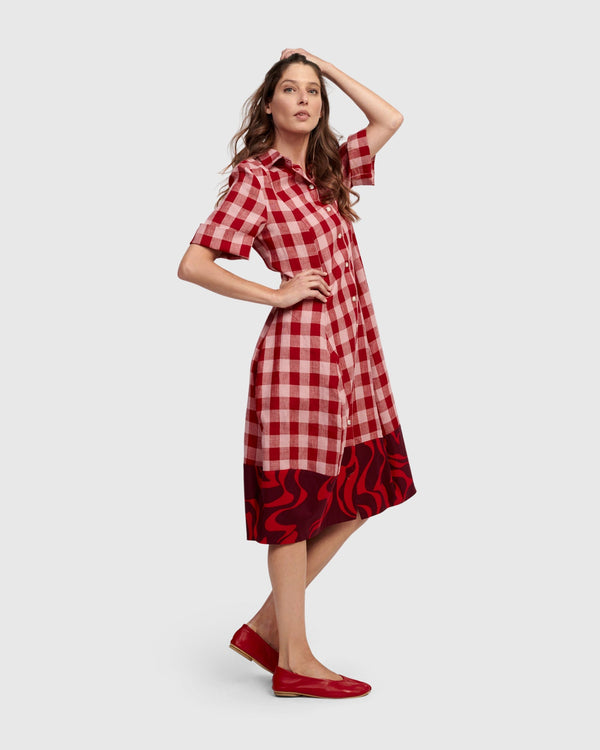 Bunny Wonderful Shirt Dress, Check