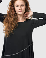 Nightingale Pullover Midi Dress, Black