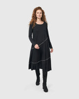 Nightingale Pullover Midi Dress, Black