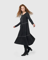 Nightingale Pullover Midi Dress, Black