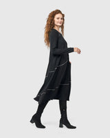Nightingale Pullover Midi Dress, Black