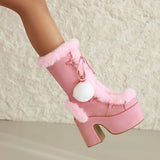 Sweet Lolita Boots Suede Snow Fur Shoes Footwear