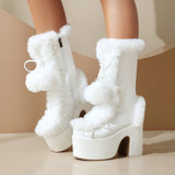 Sweet Lolita Boots Suede Snow Fur Shoes Footwear