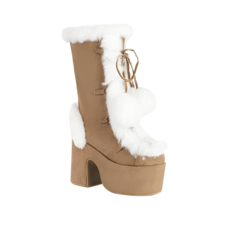 Sweet Lolita Boots Suede Snow Fur Shoes Footwear