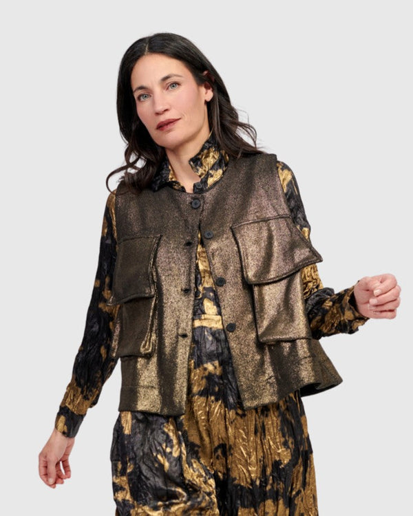 Queenie Utility Vest, Gold