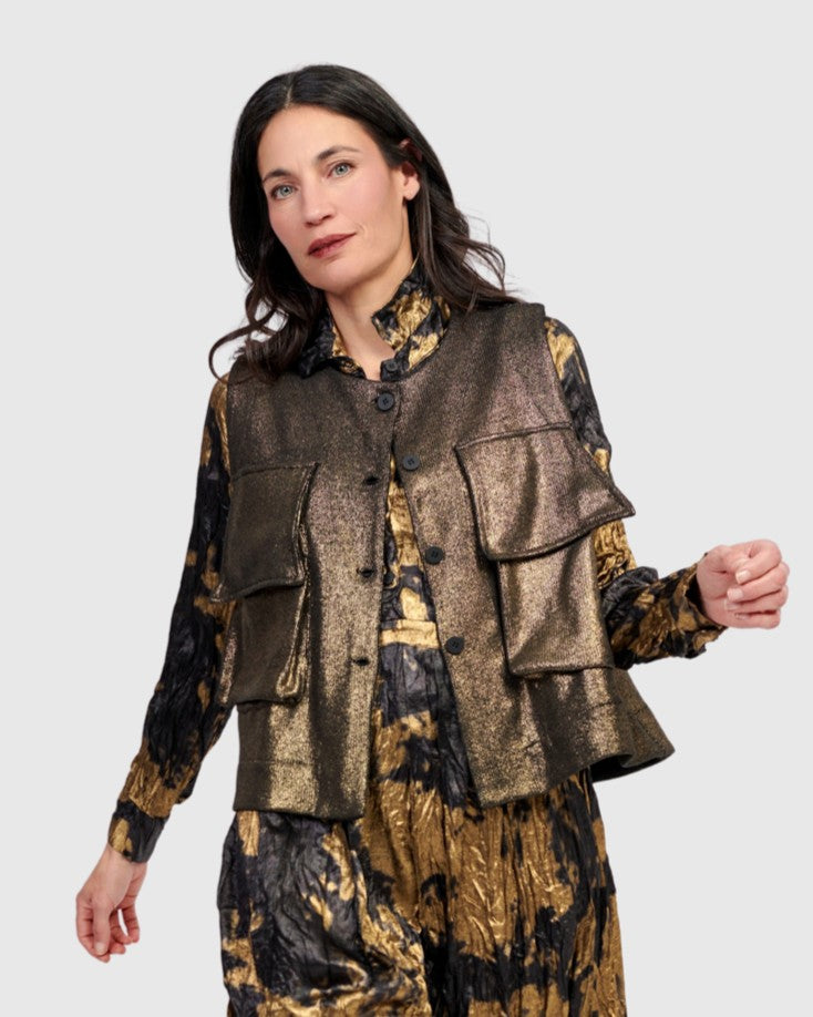 Queenie Utility Vest, Gold