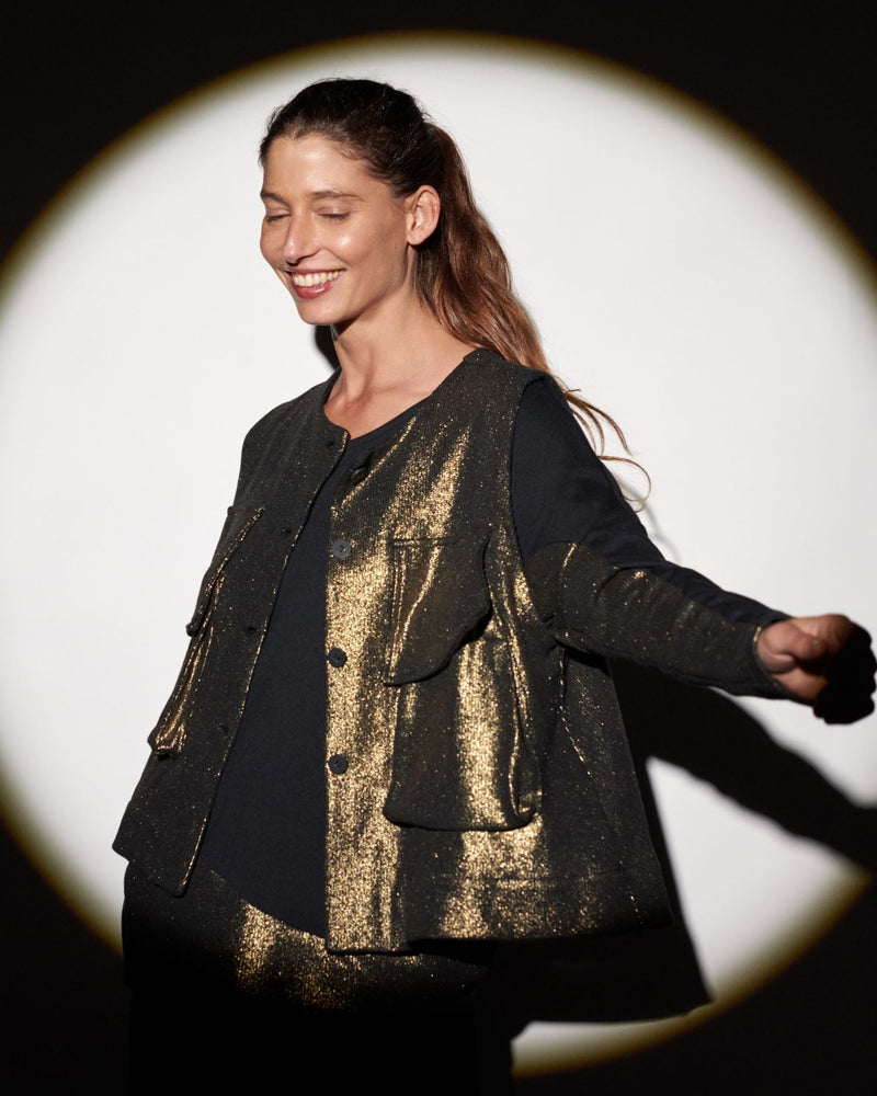 Queenie Utility Vest, Gold