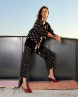 Boudoir Jacket, Black/Bronze Dots