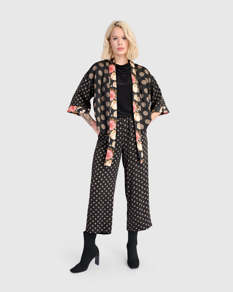 Boudoir Jacket, Black/Bronze Dots