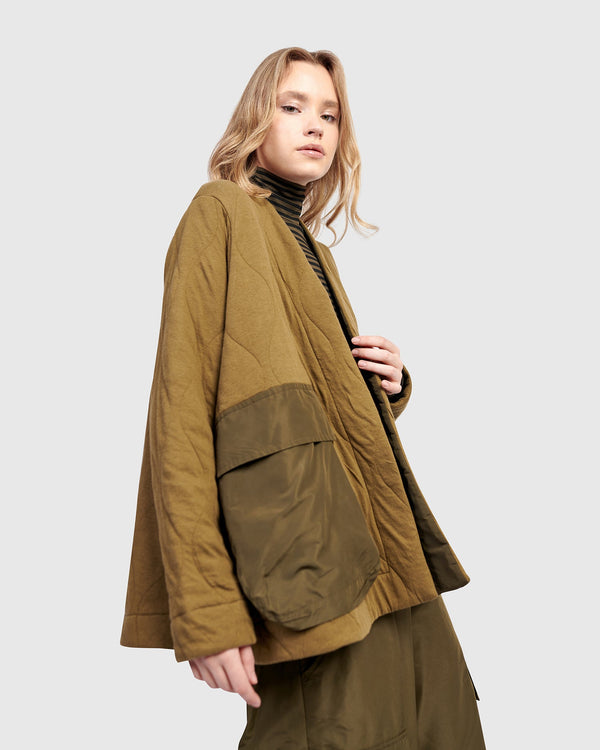 Urban Parcel Quilted Jacket, Khaki