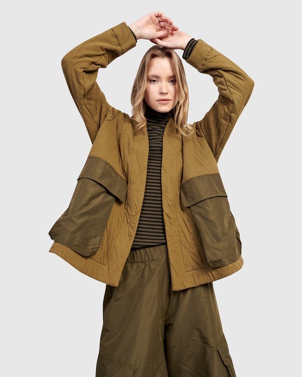 Urban Parcel Quilted Jacket, Khaki