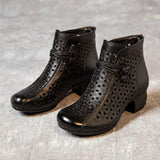 Womens Retro Comfortable Hollow Out Zipper Summer Sandals Boots